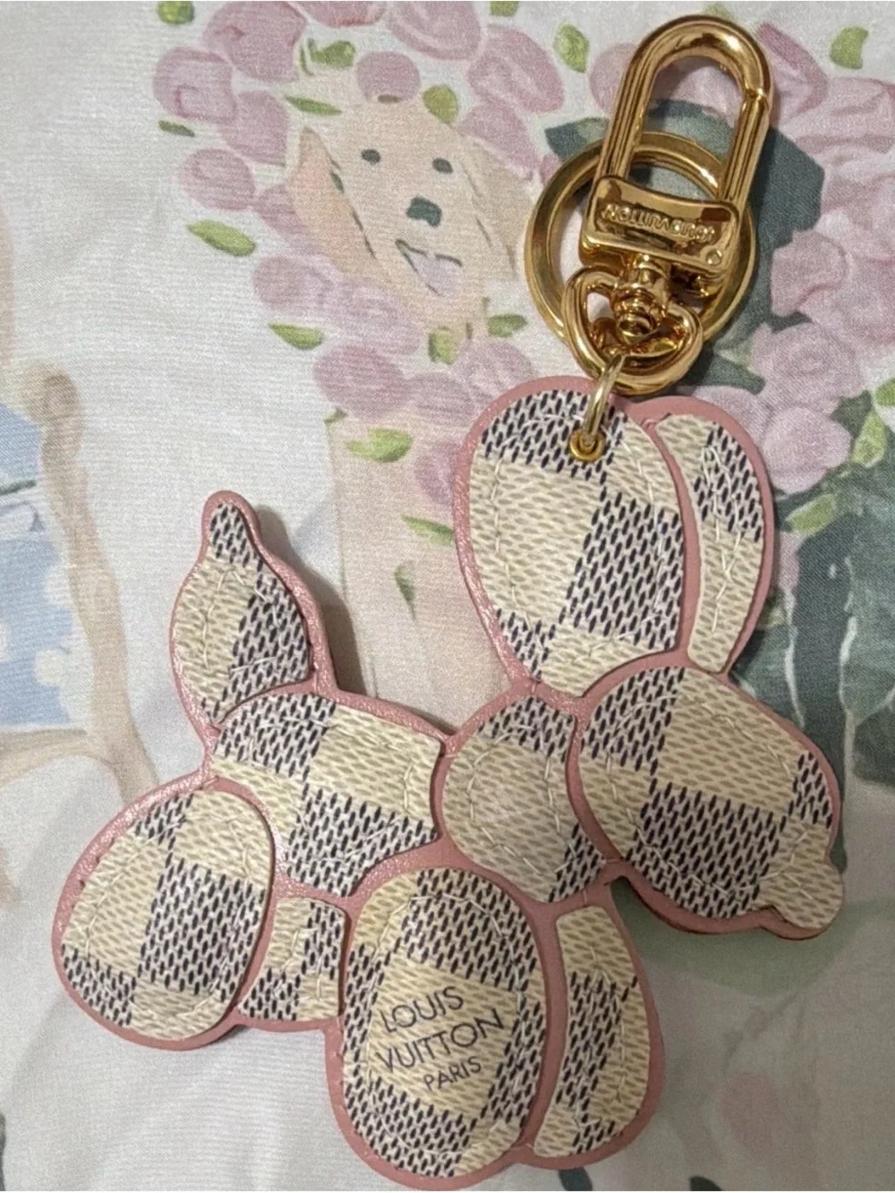 Handmade Upcycled Bag Charm / Keychain – Repurposed Authentic LV Canvas Accent